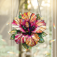 thumbnail image 1 of 89Bloom Hibiscus Stained Glass Hologram Ornament, Stained Glass Suncatcher Ornaments Home Decor, Flower Holographic Ornaments, 1 of 5