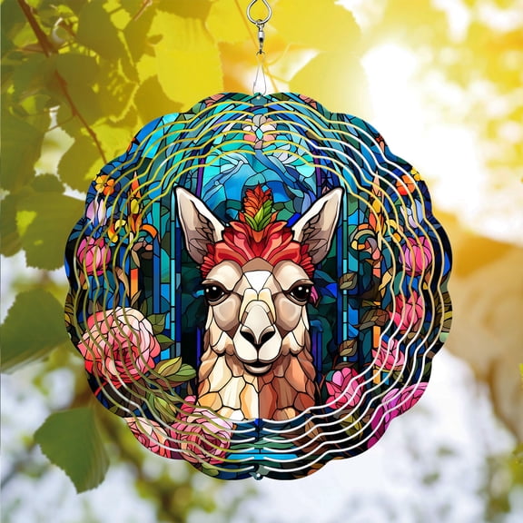 89Bloom Llama Wind Spinner For Yard Garden, Unique 3D Hanging Llama Wind Spinner