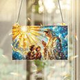 thumbnail image 1 of 89Bloom Our Lady of Fatima Apparition Stained Glass Hologram Ornament, Stained Glass Suncatcher Ornaments Home Decor, Holographic Ornaments, 1 of 7
