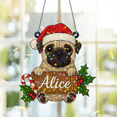 thumbnail image 1 of 89Bloom Personalized Pug Ornament, Custom Pug craft stained glass, Suncatcher Craft Stained Glass, 1 of 7