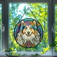 thumbnail image 1 of 89Bloom Rough Collie Dog Suncatcher, Stained Glass Rough Collie Suncatcher, Rough Collie Glass Suncatchers for Windows Stained Glass, 1 of 7
