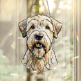 thumbnail image 1 of 89Bloom Soft Coated Wheaten Terrier Stained Glass Hologram Ornament, Dog Stained Glass Suncatcher Ornaments Home Decor, Dog Holographic Ornaments, 1 of 4