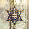 thumbnail image 1 of 89Bloom Star of David Stained Glass Hologram Ornament, Stained Glass Suncatcher Ornaments Home Decor, Holographic Ornaments, 1 of 7