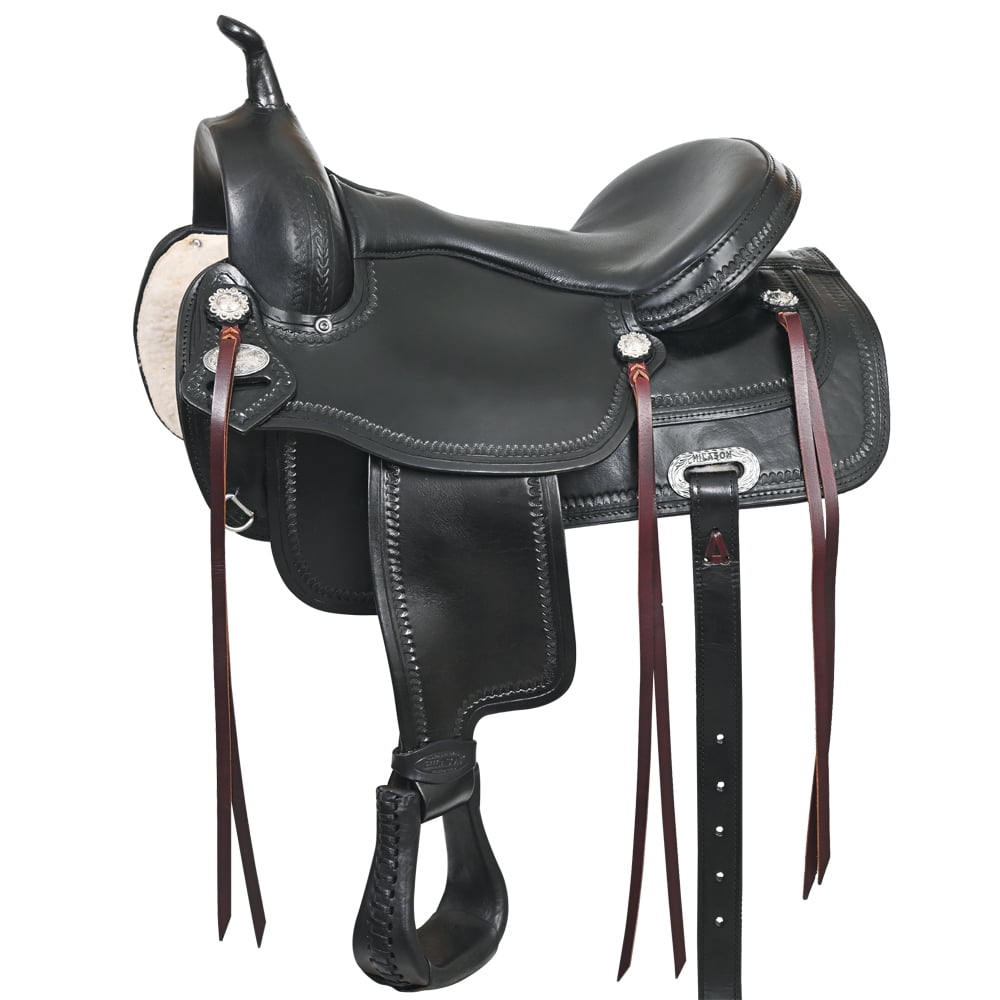 89HS HILASON Western Horse Saddle American Leather Flex Tree Trail