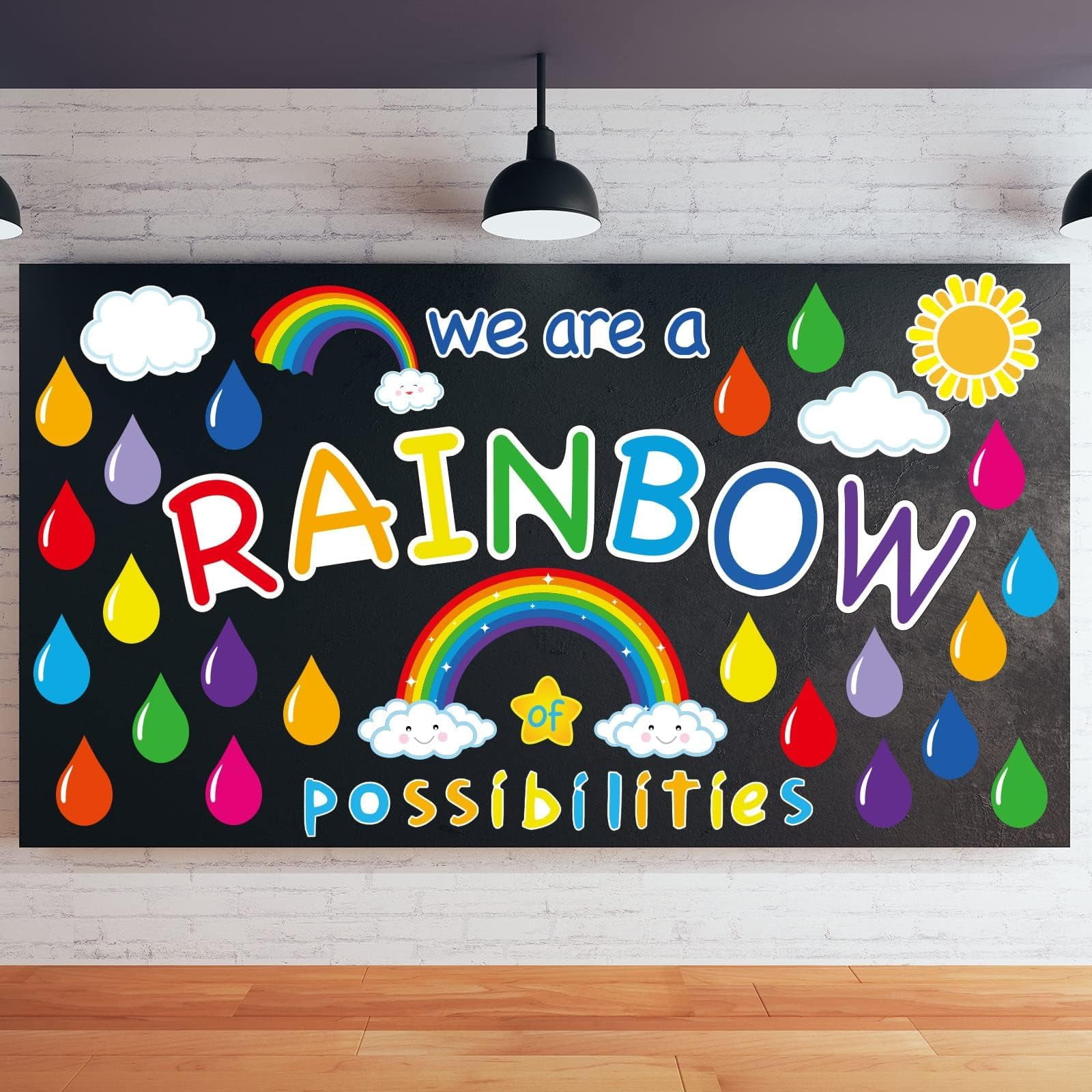 89pcs Motivational Rainbow Bulletin Board Cutouts Hello Sunshine 89pcs Motivational Rainbow Bulletin Board Cutouts Hello Sunshine