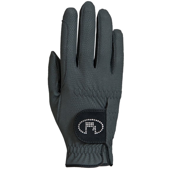 89TO Size 6.5 Roeckl Lisboa horse Riding Glove Womens Anthracite