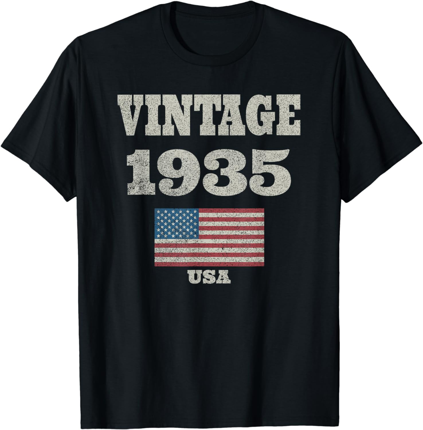 89th Birthday Patriotic Vintage Retro 1935 American Flag T-Shirt ...