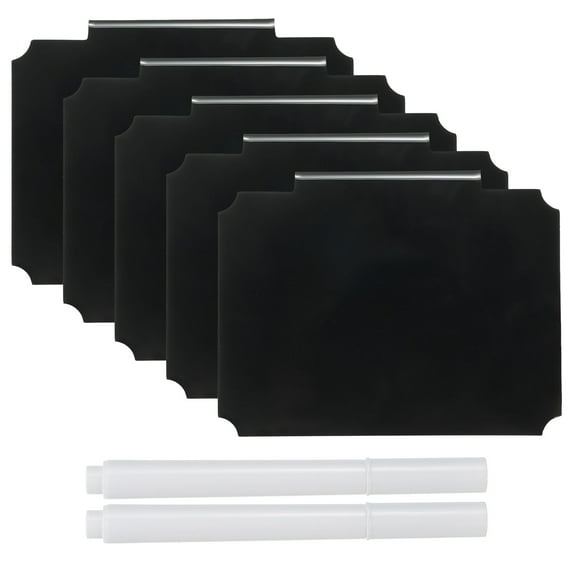 89x64mm Plastic Basket Chalkboard Labels with 2Pcs White Chalk Black 20 Pack