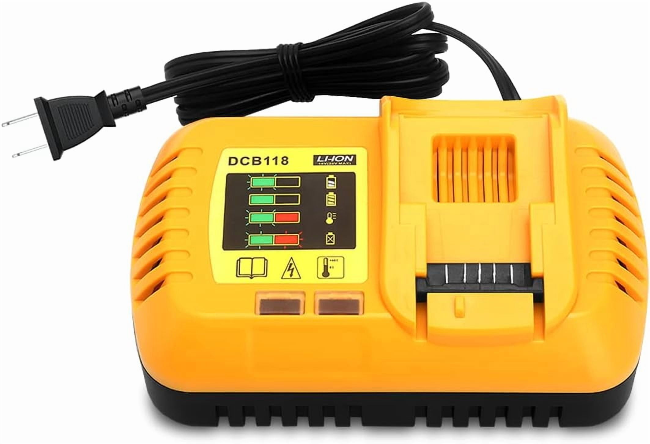 8A DCB118 Fast Charger Replacement for DCB118 DCB1112 Rapid Charger Compatible with Dewalt 20V and 60V MAX* Battery DCB606 DCB609 DCB612 DCB606-2 DCB609-2 DCB205 DCB206 DCB208 DCB230 DCB240