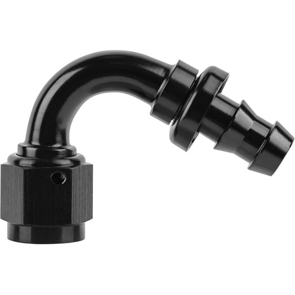 8AN 120 Degree Push Lock Hose Fitting End Black
