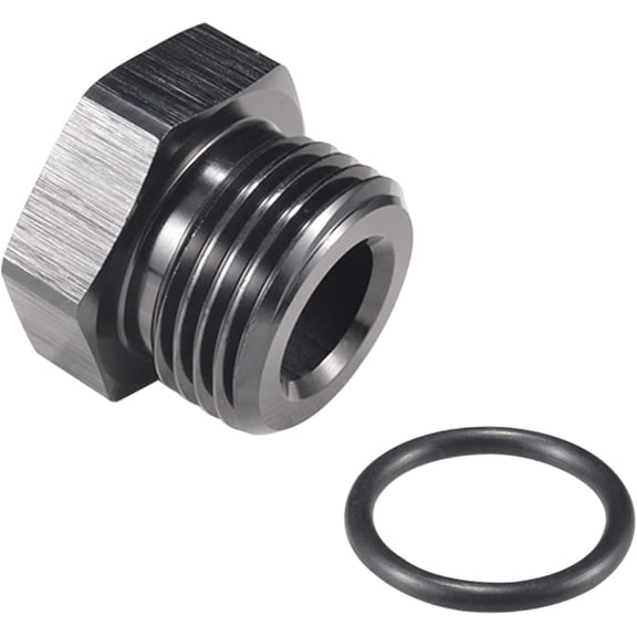 8AN Block Off Cap Male Adapter Fitting Aluminum Fuel Hex Plugs Seal Nut with  ORB O-Ring Seal Boss 8AN 3/4-16 UNF Male Thread