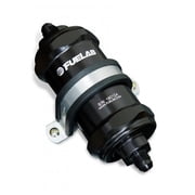 8AN In & Out 10 Micron Fabric 818 Standard In-Line Fuel Filter, Black