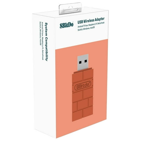 8BitDo - Wireless USB Adapter for Most Gaming Controllers - Brick Red
