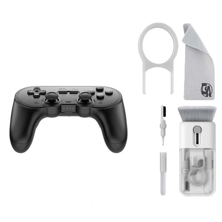 8BitDo - Pro 2 Bluetooth Gamepad - Black With Cleaning Electric kit Bolt Axtion Bundle Used