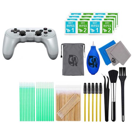 Pre-Owned 8BitDo - Pro 2 Bluetooth Gamepad - Gray With Cleaning Manual Kit Bolt Axtion Bundle Used