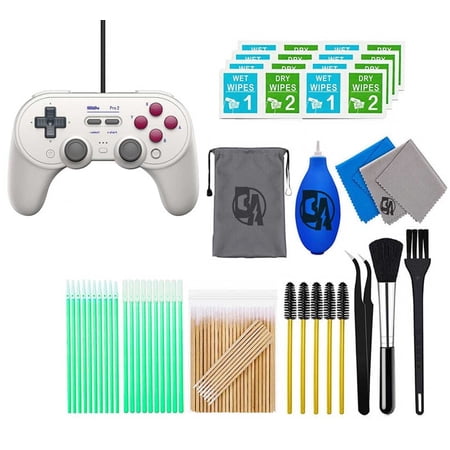 8BitDo - Pro 2 Wired Gamepad - Classic With Cleaning Manual Kit Bolt Axtion Bundle Like New