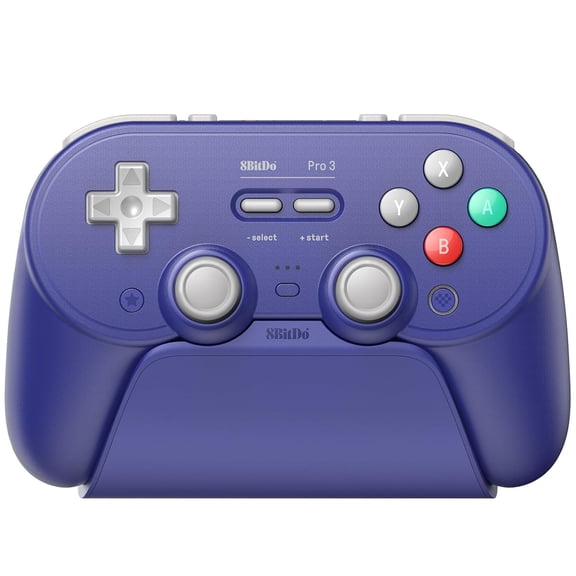 8BitDo Pro 3 Bluetooth Gamepad Compatible with Switch 1/2 PC Apple SteamOS Android R Joysticks Hall Effect Triggers Magnetic Buttons (Purple)