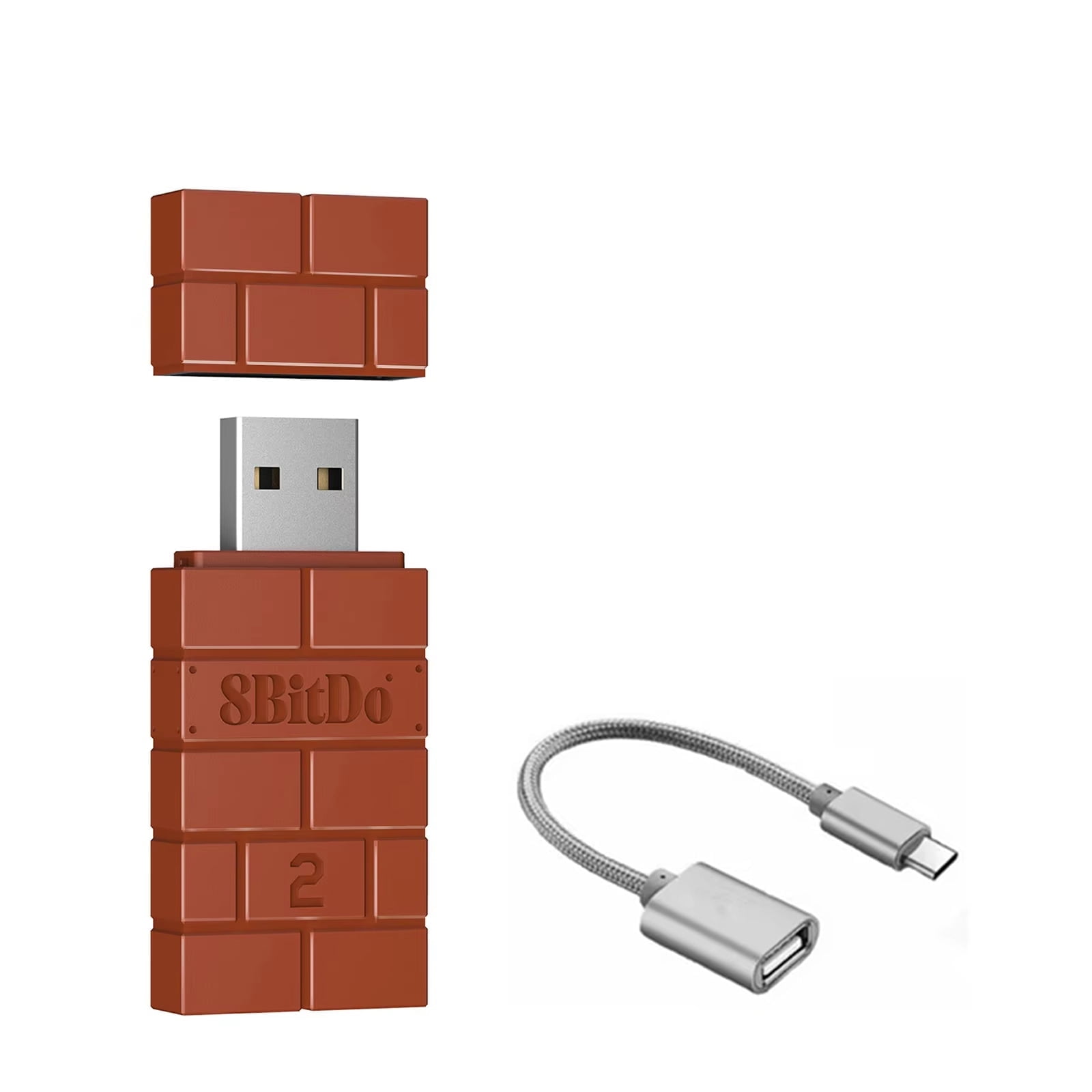 8BitDo USB  Wireless Bluetooth Adapter Receiver 2 Compatible with Nintendo Switch, PS5/PS4/PS3, Xbox, Joy-Con, Pro Controller, PC, Mac & Raspberry Pi.