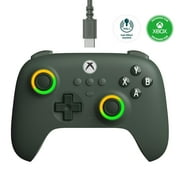 8Bitdo Ultimate C Wired Controller for Xbox with Hall Effect Joysticks and Triggers, RGB Lighting Fire Ring, Compatible with Xbox Series X|S, Xbox One, Windows 10/11- Officially Licensed Dark Green