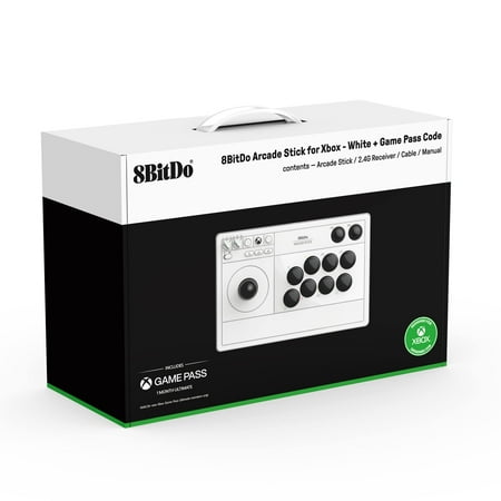 8Bitdo Arcade Stick for Xbox Series X/S, Xbox One Wireless 2.4G Arcade Fight Stick for Windows (White)