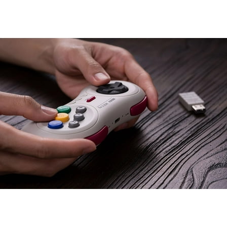 8Bitdo M30 2.4G Wireless Gamepad Controller for Sega Genesis Mini and Mega Drive Mini and Nintendo Switch - White