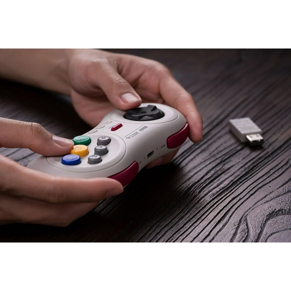 8Bitdo M30 2.4G Wireless Gamepad Controller for Sega Genesis Mini and Mega Drive Mini and Nintendo Switch - White