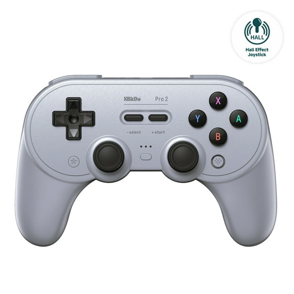 8Bitdo Pro 2 Bluetooth Controller for Switch, Hall Effect Joystick Update, Wireless Gaming Controller for Switch, PC, Android, and Steam Deck & Apple (Gray Edition)