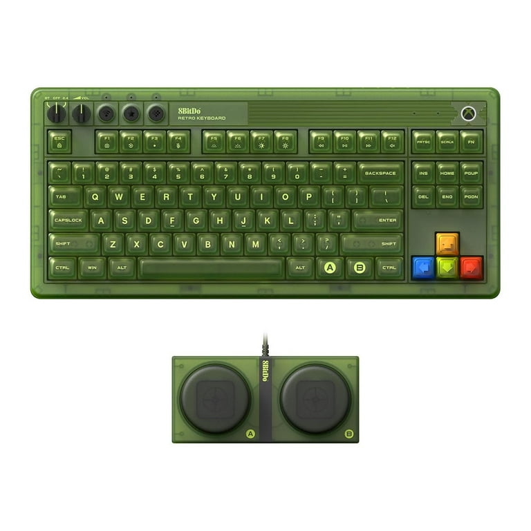 8BitDo, Retro 87 Mechanical Keyboard, RGB Backlight, Green
