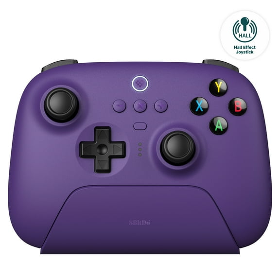 8Bitdo Ultimate 2.4G Wireless Controller, Hall Effect Joystick Update, Gaming Controller with Charging Dock for PC, Android, Steam Deck & Apple (Purple)