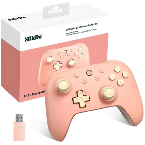8Bitdo Ultimate 2C Wireless Controller for Windows PC and Android, Gamepad with 1000Hz Polling Rate, Remappable L4/R4 Bumpers, Rumble Vibration and Turbo Function