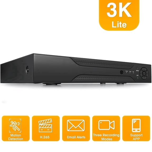 8CH 3K Lite H.265+ Hybrid DVR Recorder, 5-in-1 CCTV DVR, AI Human & Vehicle Detection, Supports Up to 8 AHD Cameras, Remote Access