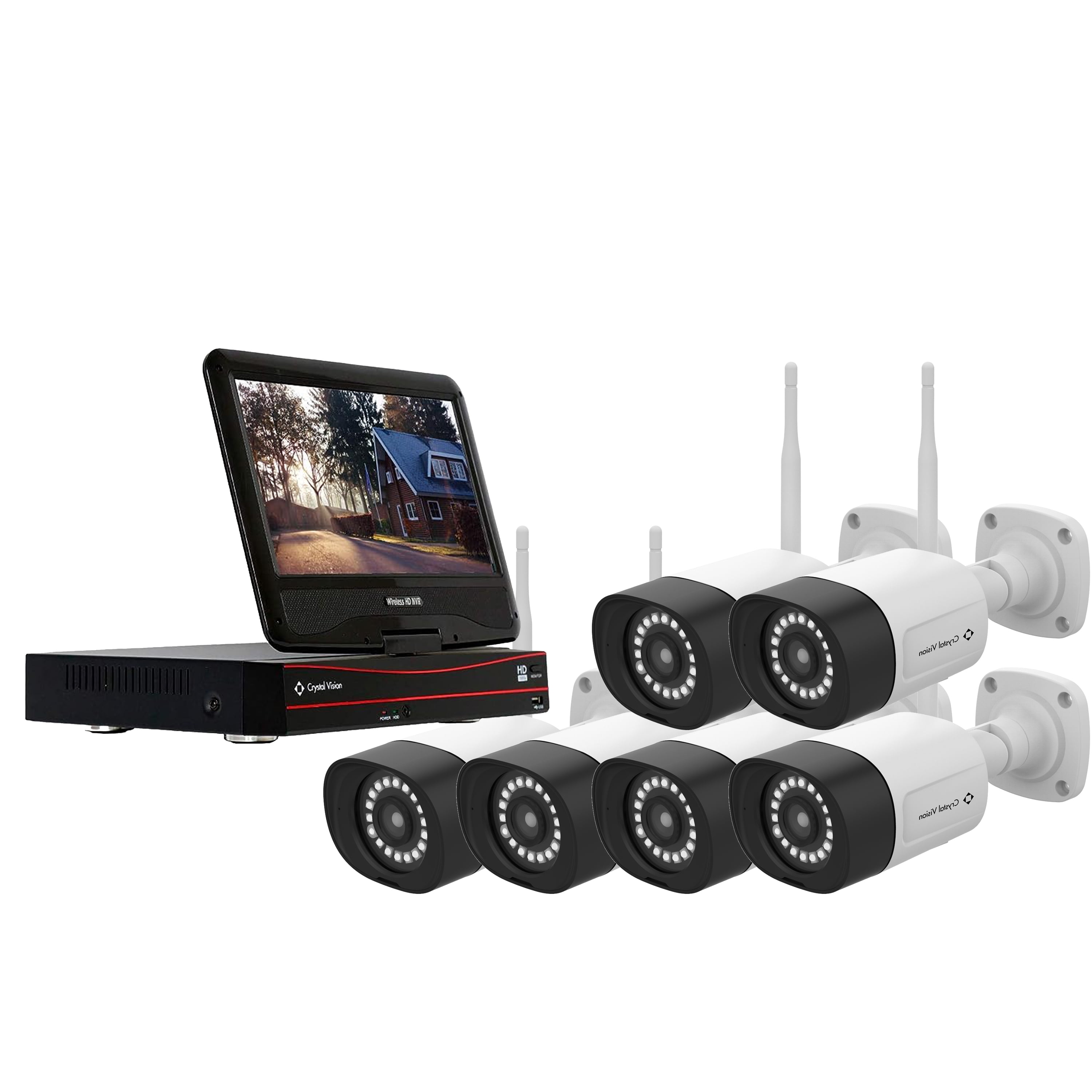 8CH Crystal Vision HD Wireless Surveillance System NVR CCTV w