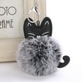 thumbnail image 1 of Cute Cat Keychain Pendant – 8CM Women Key Ring Holder with Pompoms – Stylish Durable Accessories for and Keys – for Cat Lovers, 1 of 1