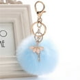 8CM Cute Dancing Angel Keychain Pendant Women Key Ring Holder Pompoms