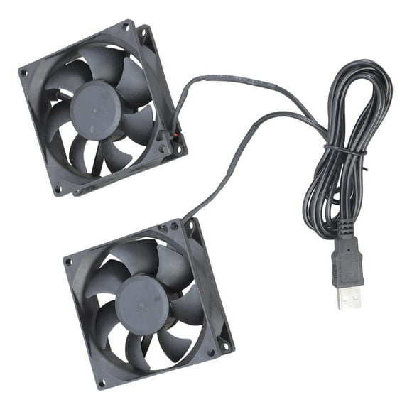 8CM USB Powered Double Cooling Fan 5V for Electronics and Pet Houses with Oil Bearing 2300RPM