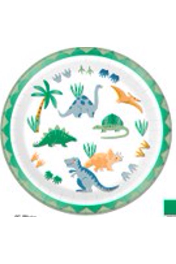 Dinosaur Disposable Paper Party Plates, 9", Multicolor, 8 Count, by Way To Celebrate