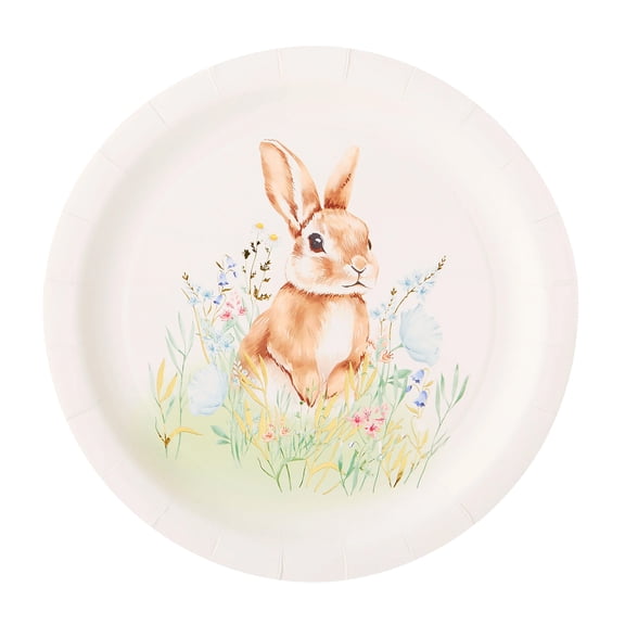 Multicolor Field Bunny Disposable Paper Plates, 9", 8 Count, Easter by Way To Celebrate