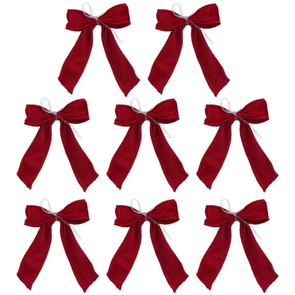 Red Mini Decorative Christmas Bows, 4", 8 Count, by Holiday Time