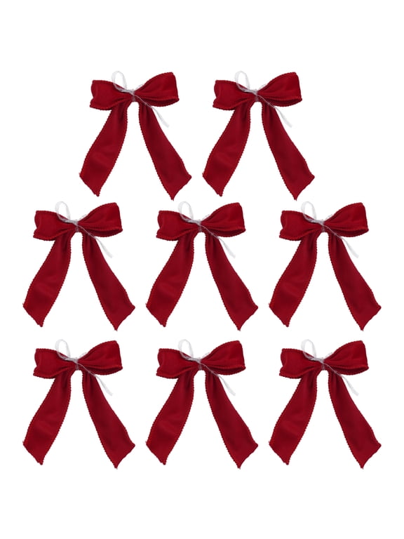 Red Mini Decorative Christmas Bows, 4", 8 Count, by Holiday Time