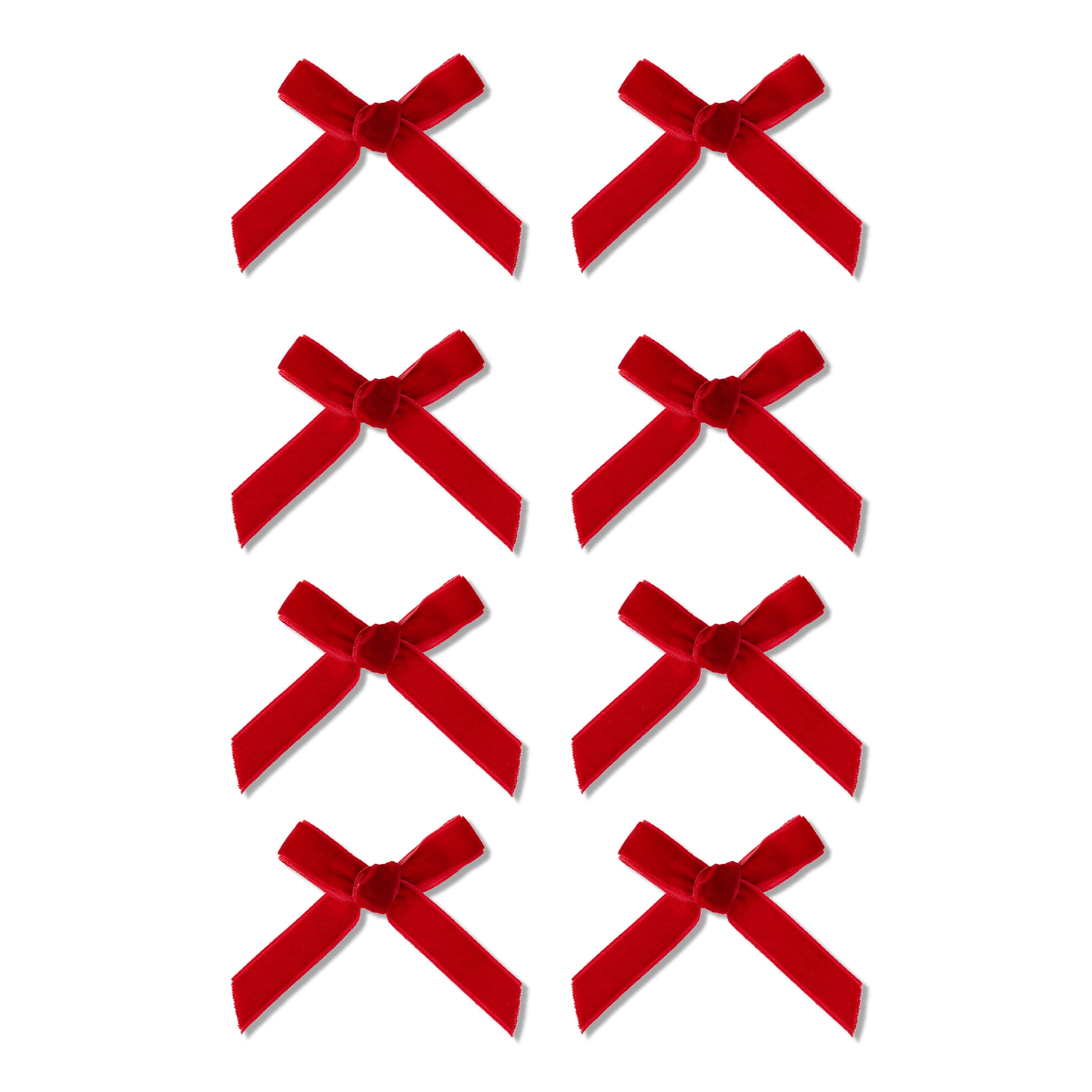Red Velvet Mini Bow Christmas Ornaments, 8 Count, by Holiday Time