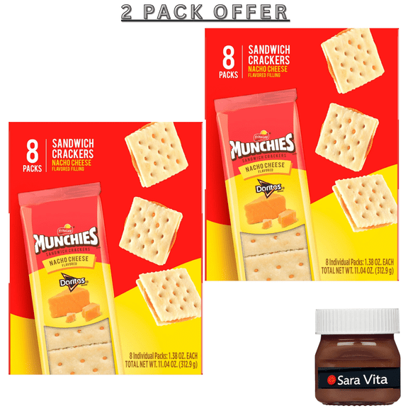 8CT MUNCHIES CRACKERS NACHO CHEESE 11.04OZ