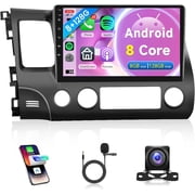 8Core 8G+128G CAR Radio for Honda Civic 2006-2011, Rimoody Android 15 Car Stereo Wireless Carplay and Android Auto 4G-SIM-WiFi GPS 10.1 Capacitive Screen Bluetooth 5.0 FM/AM/RDS DSP-36 Camera