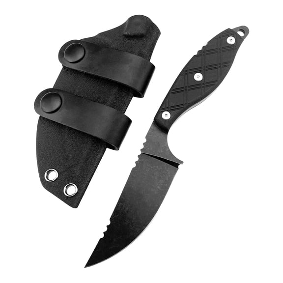 8Cr13Mov Steel EDC Fixed Blade Utility Knife - G10 Handle Full Tang Everyday Carry Cutting Tool