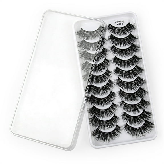 Eyelashes Multipack False Volume Wispy Style 10 Pairs 8D Dramatic Eyelashes Pack Featuring Eye Makeup Enhancements