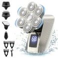 thumbnail image 1 of 8D Head Shaver for Men, 5 in 1 Electric Bald Head Shaver Cordless Razor IPX7 Waterproof Beard Trimmer USB Rechargeable Hair Clipper Grooming Kit W/ LED Display for Daddy Boyfriend Brother Wet/Dry Use, 1 of 8