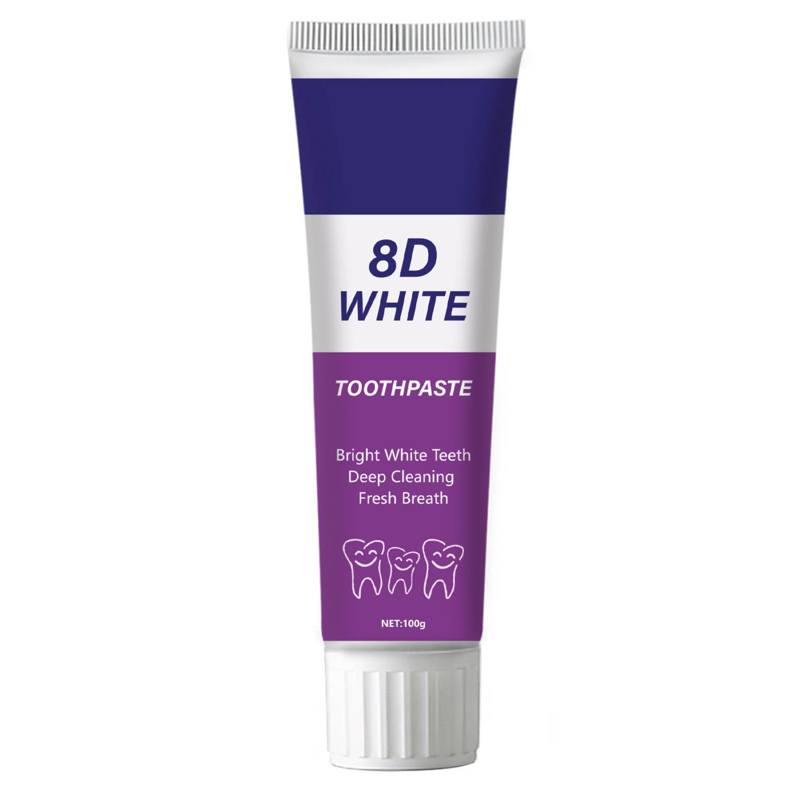 8D White Toothpaste for Bright White Teeth, Deep Cleaning Formula