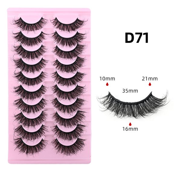 8D Wispy Fluffy Mink False Eyelashes, Dramatic Curly Reusable Strip Lashes for Eye Makeup