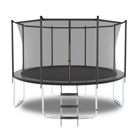 8FT/10FT/14FT/16FT Trampolines with Safety Enclosure Net for Kids Adults , Outdoor Recreational Trampoline with Heavy-Duty Jumping Mat & Spring Cover Padding, Backyard Round Trampoline, Gay