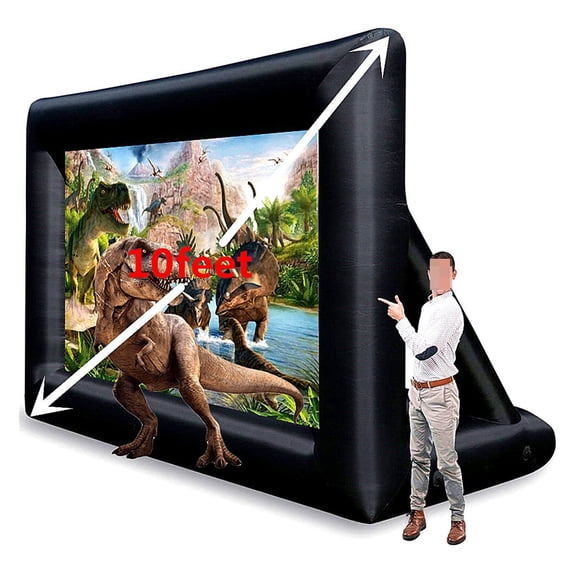 8FT 10FT Inflatable Blow Up TV And Movie Projector Screen Supports Front And Rear Projection For Backyard Movie Family Party ,Sharper and Brighter