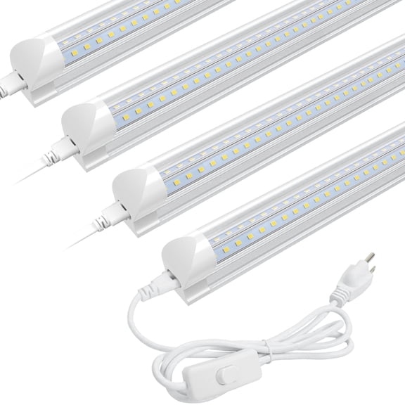 72W 8FT 6000K T8 LED Shop Lights Clear Garage 25 Pack
